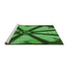 Sideview of Machine Washable Transitional Deep Emerald Green Rug, wshpat2841grn