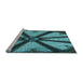 Sideview of Machine Washable Transitional Turquoise Green Rug, wshpat2841lblu