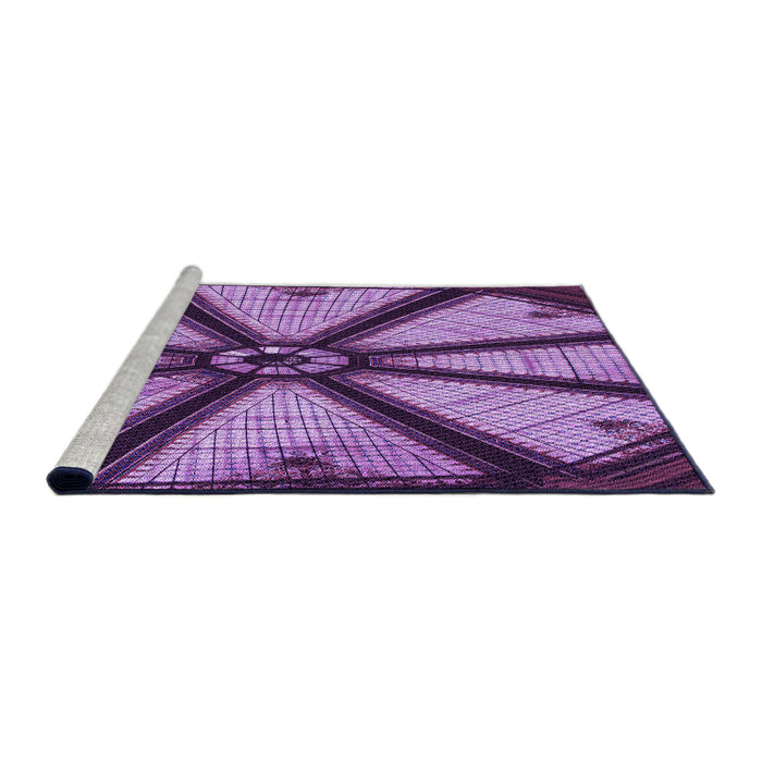 Sideview of Machine Washable Transitional Purple Rug, wshpat2841pur