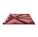 Sideview of Machine Washable Transitional Cranberry Red Rug, wshpat2841rd