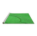 Sideview of Machine Washable Transitional Lime Green Rug, wshpat2842grn