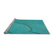 Sideview of Machine Washable Transitional Dark Turquoise Green Rug, wshpat2842lblu