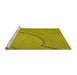 Sideview of Machine Washable Transitional Dark Yellow Green Rug, wshpat2842yw