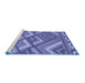 Sideview of Machine Washable Transitional Deep Periwinkle Purple Rug, wshpat2843blu