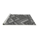 Sideview of Machine Washable Transitional Black Rug, wshpat2843gry