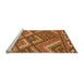 Sideview of Machine Washable Transitional Orange Rug, wshpat2843org