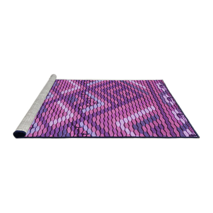 Sideview of Machine Washable Transitional Dark Magenta Purple Rug, wshpat2843pur