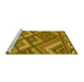 Sideview of Machine Washable Transitional Yellow Rug, wshpat2843yw