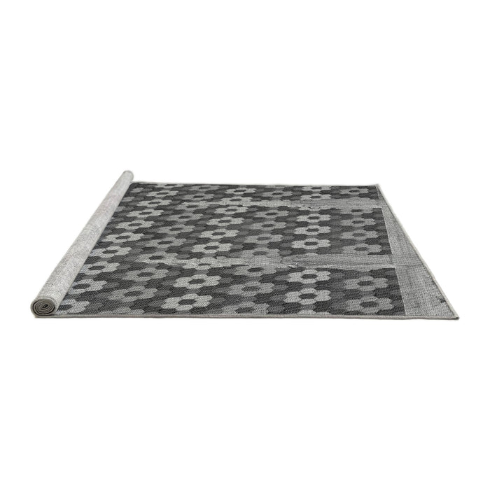 Sideview of Machine Washable Transitional Dark Gray Rug, wshpat2844gry