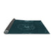 Thickness of Patterned Teal Green Rug, pat2845lblu