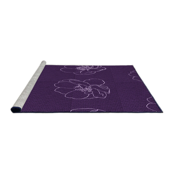 Sideview of Machine Washable Transitional Dark Purple Rug, wshpat2845pur