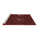 Sideview of Machine Washable Transitional Fire Brick Red Rug, wshpat2845rd