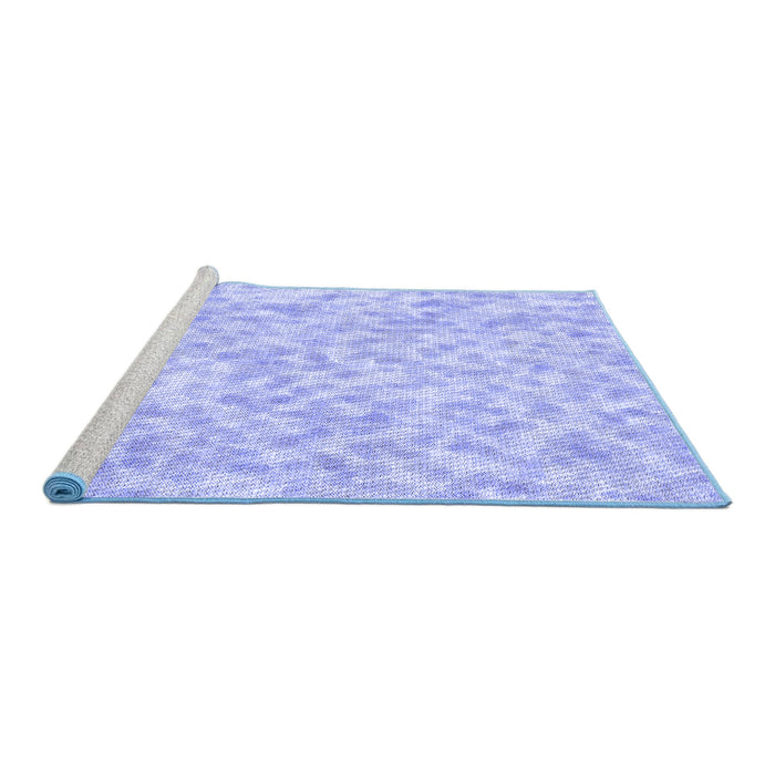 Sideview of Machine Washable Transitional Sky Blue Rug, wshpat2846blu