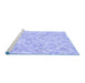 Sideview of Machine Washable Transitional Sky Blue Rug, wshpat2846blu