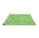 Sideview of Machine Washable Transitional Green Rug, wshpat2846grn