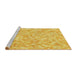 Sideview of Machine Washable Transitional Bold Yellow Rug, wshpat2846yw