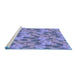 Sideview of Machine Washable Transitional Slate Blue Rug, wshpat2847blu