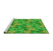 Sideview of Machine Washable Transitional Dark Lime Green Rug, wshpat2847grn