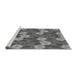 Sideview of Machine Washable Transitional Grey Gray Rug, wshpat2847gry