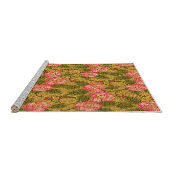 Sideview of Machine Washable Transitional Mahogany Brown Rug, wshpat2847org