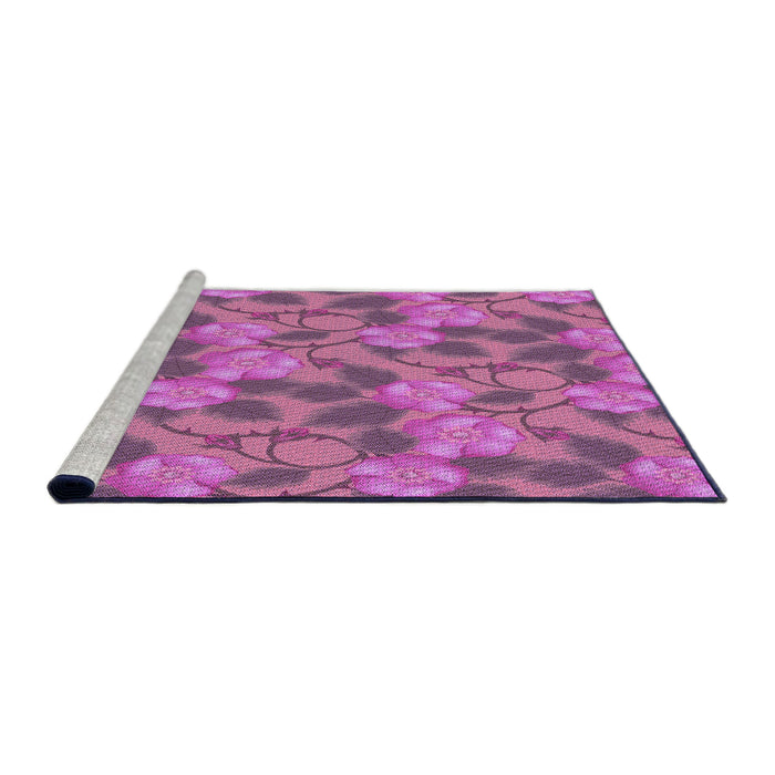 Sideview of Machine Washable Transitional Magenta Pink Rug, wshpat2847pur