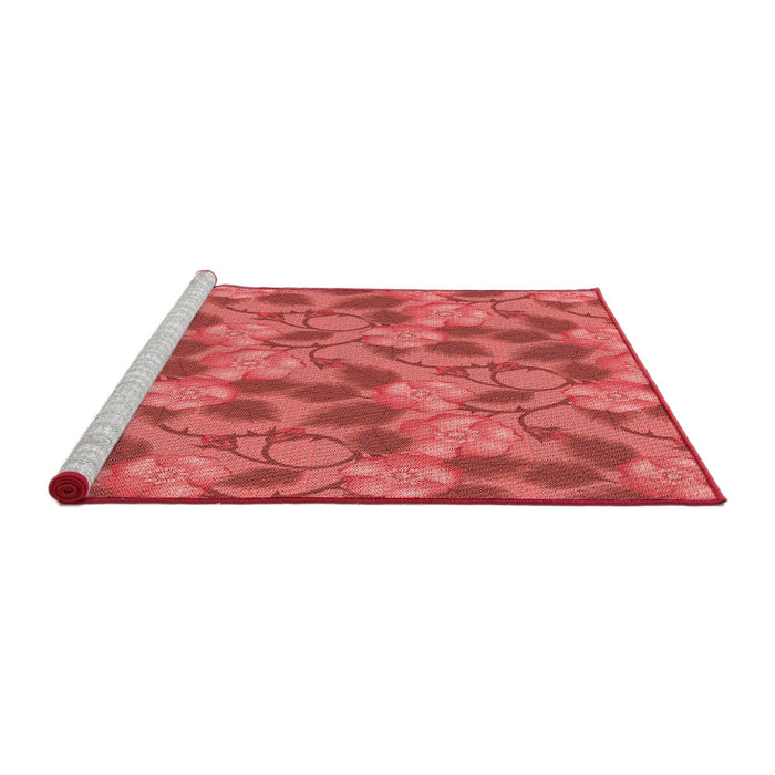 Sideview of Machine Washable Transitional Red Rug, wshpat2847rd