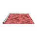 Sideview of Machine Washable Transitional Red Rug, wshpat2847rd