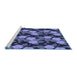 Sideview of Machine Washable Transitional Blue Rug, wshpat2848blu