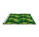 Sideview of Machine Washable Transitional Deep Emerald Green Rug, wshpat2848grn