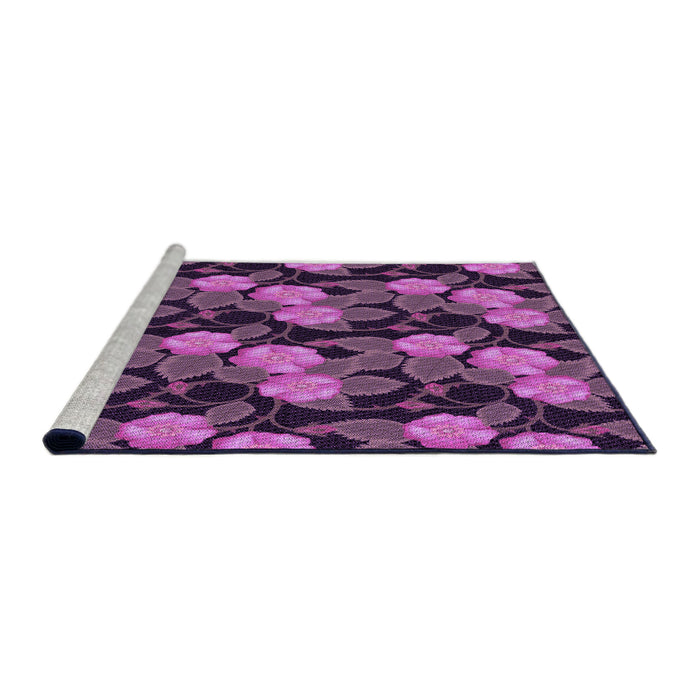 Sideview of Machine Washable Transitional Orchid Purple Rug, wshpat2848pur