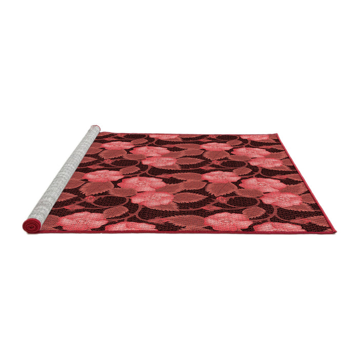 Sideview of Machine Washable Transitional Saffron Red Rug, wshpat2848rd