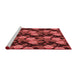 Sideview of Machine Washable Transitional Saffron Red Rug, wshpat2848rd