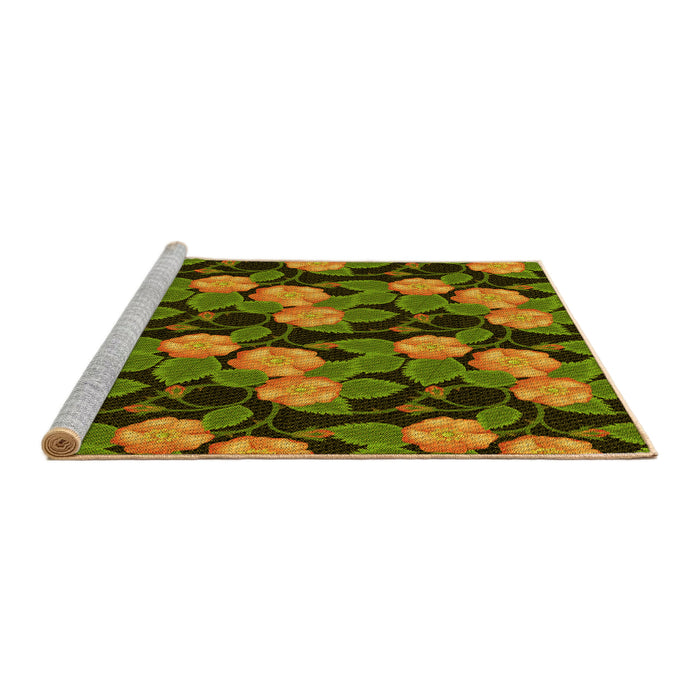 Sideview of Machine Washable Transitional Pistachio Green Rug, wshpat2848yw