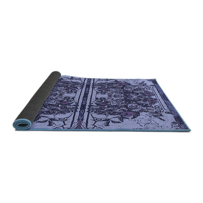 Thickness of Patterned Blue Rug, pat2849blu