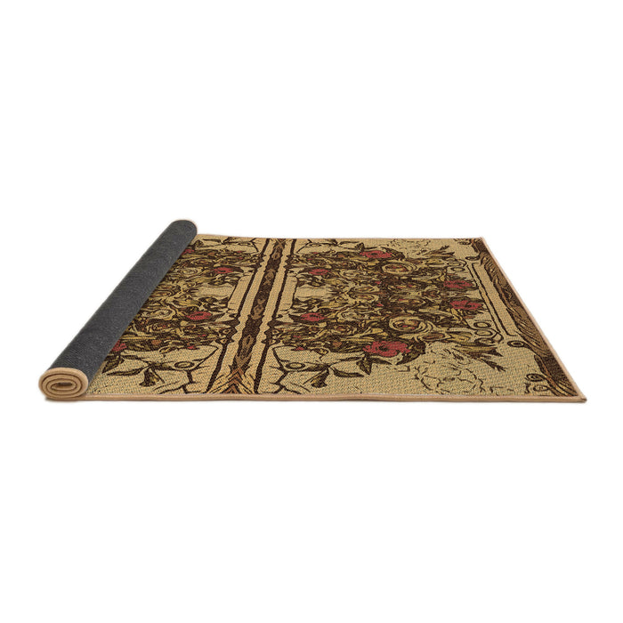Thickness of Patterned Red Brown Rug, pat2849brn