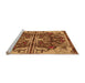 Sideview of Machine Washable Transitional Saffron Red Rug, wshpat2849org