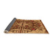 Thickness of Patterned Saffron Red Rug, pat2849org