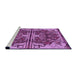 Sideview of Machine Washable Transitional Dark Magenta Purple Rug, wshpat2849pur