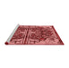 Sideview of Machine Washable Transitional Tomato Red Rug, wshpat2849rd