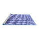 Sideview of Machine Washable Transitional Slate Blue Rug, wshpat285blu