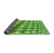 Thickness of Patterned Green Rug, pat285grn