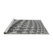 Sideview of Machine Washable Transitional Grey Gray Rug, wshpat285gry