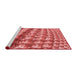 Sideview of Machine Washable Transitional Red Rug, wshpat285rd