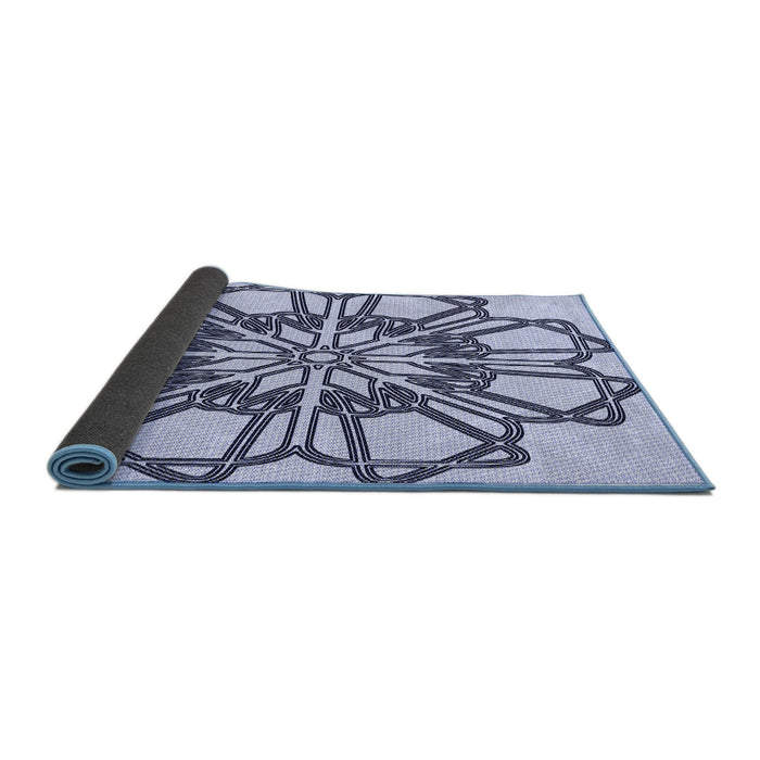 Thickness of Patterned Lavender Blue Rug, pat2850blu