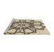 Sideview of Machine Washable Transitional Vanilla Gold Rug, wshpat2850brn