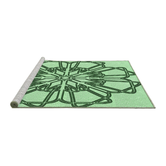 Sideview of Machine Washable Transitional Mint Green Rug, wshpat2850grn