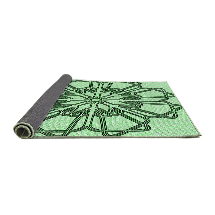 Thickness of Patterned Mint Green Rug, pat2850grn
