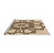 Sideview of Machine Washable Transitional Sienna Brown Rug, wshpat2850org