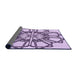 Thickness of Patterned French Lilac Purple Rug, pat2850pur