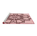 Sideview of Machine Washable Transitional Light Rose Pink Rug, wshpat2850rd